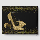 Gouden Glitter Hoge Heel Schoen Gastboek Gastenboek (Achterkant)