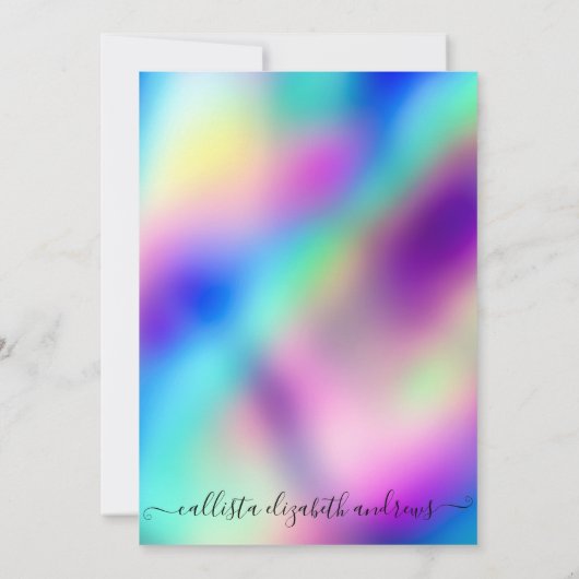 Gouden Glitter Holografische Maskerade Sweet 16 Kaart (Achterkant)