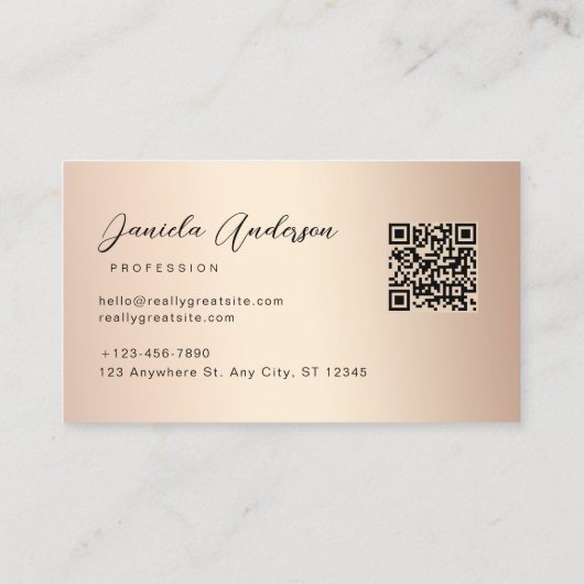 Gouden Glitter Holografische Opal Textures QR-code Visitekaartje (Achterkant)