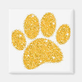 Gouden Glitter Hond Pawprint Magneet (Voorkant)