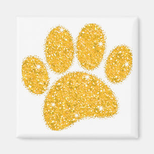 Gouden Glitter Hond Pawprint Magneet
