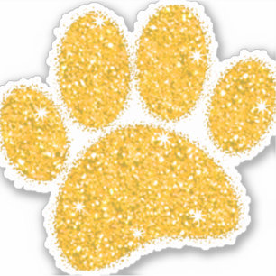 Gouden Glitter Hond Pawprint Sticker