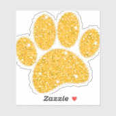 Gouden Glitter Hond Pawprint Sticker (Vel)