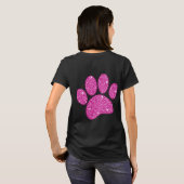 Gouden Glitter Hond Pawprint T-shirt (Achterkant volledig)