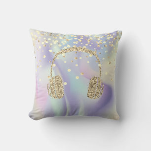 Gouden Glitter Hoofdtelefoon,Sterren Stippen Holog Kussen