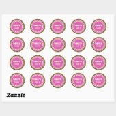 Gouden Glitter Hot Pink Custom Bedankt Label (Vel)