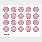 Gouden Glitter & Hot Pink Dank u Label (Vel)