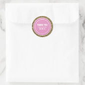 Gouden Glitter & Hot Pink Dank u Label (Tas)