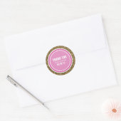 Gouden Glitter & Hot Pink Dank u Label (Envelop)