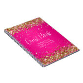 Gouden Glitter Hot Pink Ombre Sweet 16 Gast Notitieboek (Rechterzijde)