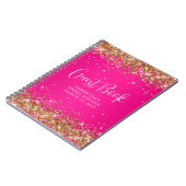 Gouden Glitter Hot Pink Ombre Sweet 16 Gast Notitieboek (Linkerzijde)