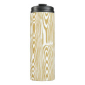 Gouden Glitter Houten Ringen Witte Achtergrond Thermosbeker (Voorkant)