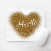 Gouden Glitter HUSTLE Hart Gepersonaliseerde Muism Muismat (Met muis)