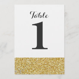 Gouden Glitter Huwelijk Tafel Nummerkaart(en) Kaart