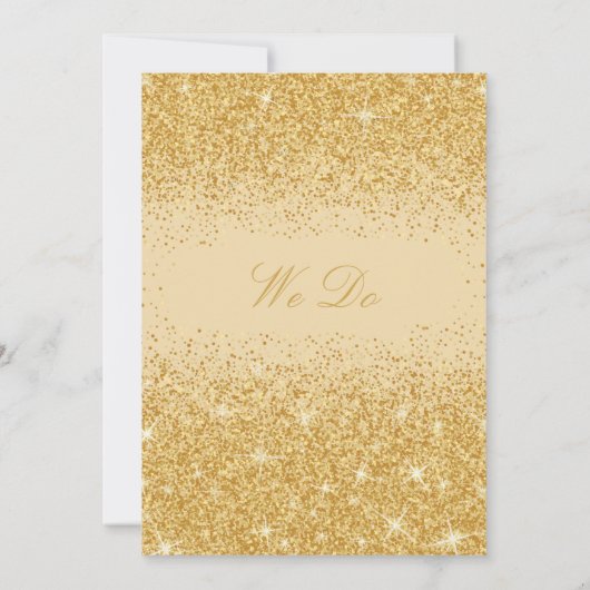 Gouden Glitter Huwelijksuitnodigingen Kaart (Achterkant)