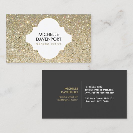 GOUDEN GLITTER II SCHOONHEID, MAKE-UPKUNSTENAAR, S VISITEKAARTJE (Voorkant / Achterkant)