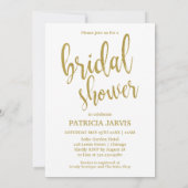 Gouden Glitter Ijs Bruiloftsshower Uitnodiging (Achterkant)