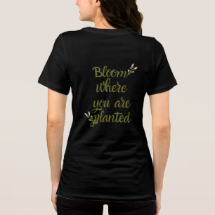 Gouden Glitter Inspiratie Zwarte T-shirt