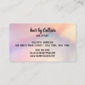 Gouden Glitter Iridescent Holographic Hair Stylist Visitekaartje (Achterkant)