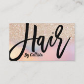 Gouden Glitter Iridescent Holographic Hair Stylist Visitekaartje (Voorkant)