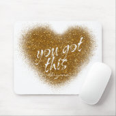 Gouden Glitter JE KAN HET Glamour Hart Muismat (Met muis)