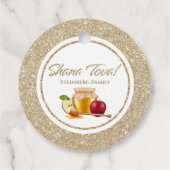 Gouden Glitter Joodse Rosh Hashanah Bedankjes Labels (Achterkant)