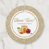 Gouden Glitter Joodse Rosh Hashanah Bedankjes Labels (Voorkant)