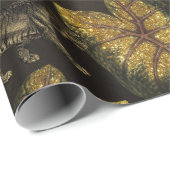 Gouden Glitter Jungle Tijger Patroon Cadeaupapier (Rol Hoek)