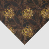 Gouden glitter jungle tijger patroon tissuepapier (Detail)