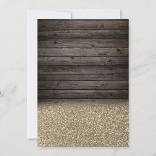 Gouden Glitter Jurk,Ballonnen,Houten Quinceanera Kaart (Achterkant)