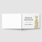 Gouden Glitter Jurk Bruidsmeisjesfeest Gastenboek (Volledig)
