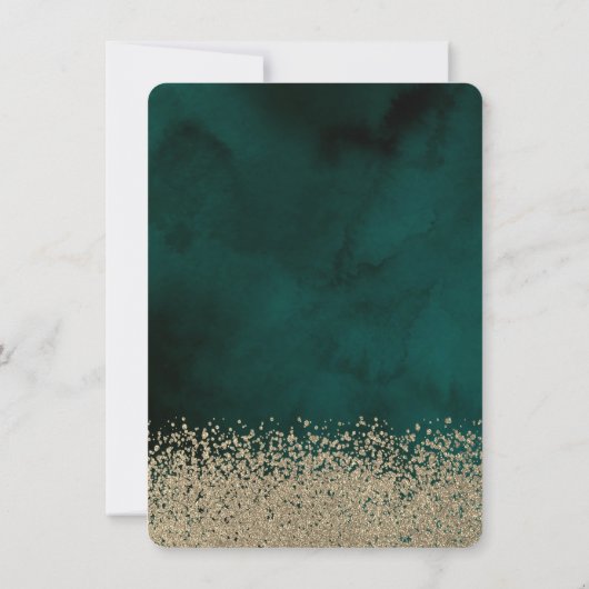 Gouden Glitter Jurk, Diamanten Groen Zoet 15 Kaart (Achterkant)