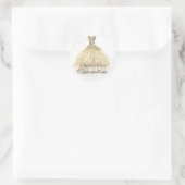 Gouden Glitter Jurk Quinceanera Sticker (Tas)