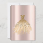 Gouden Glitter Jurk Royse Goud Vrijgezellenfeest Kaart (Achterkant)