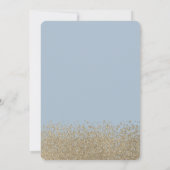 Gouden Glitter Jurk, Tiara, Stoffig Blauw 18e Verj Kaart (Achterkant)