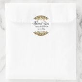 Gouden Glitter & Juwelen Bedankt Sticker (Tas)