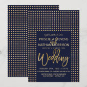 Gouden Glitter Juwelen Marine Blauw Eenvoudige Huw Kaart (Voorkant / Achterkant)