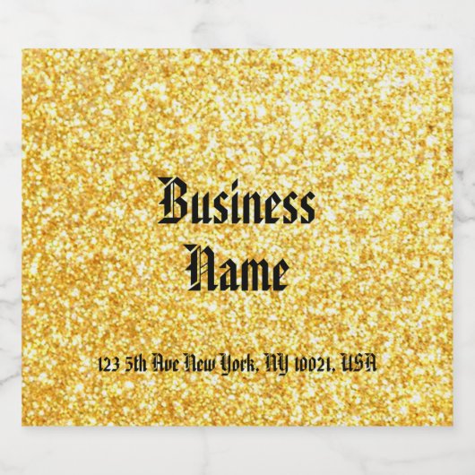 Gouden Glitter Kalligrafie Script Sjabloon Drink Bier Etiket (Enkel label)