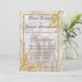 Gouden Glitter Kastanje Bladeren & Confetti Kaart (Staand voorkant)