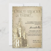 Gouden Glitter Kasteel Sprookje Thema Kaart (Voorkant)