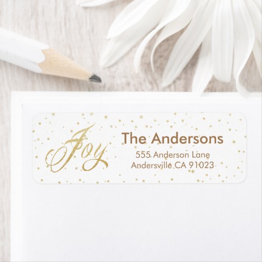 Gouden Glitter Kerst Adreslabels Etiket (Insitu)
