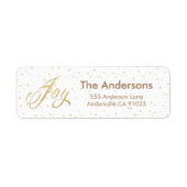 Gouden Glitter Kerst Adreslabels Etiket (Voorkant)