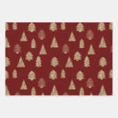Gouden Glitter Kerst Bomen Wrapping Papier Bladen Inpakpapier Vel (Voorkant 3)