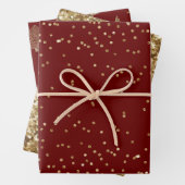 Gouden Glitter Kerst Bomen Wrapping Papier Bladen Inpakpapier Vel (In situ)