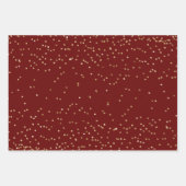 Gouden Glitter Kerst Bomen Wrapping Papier Bladen Inpakpapier Vel (Voorkant)