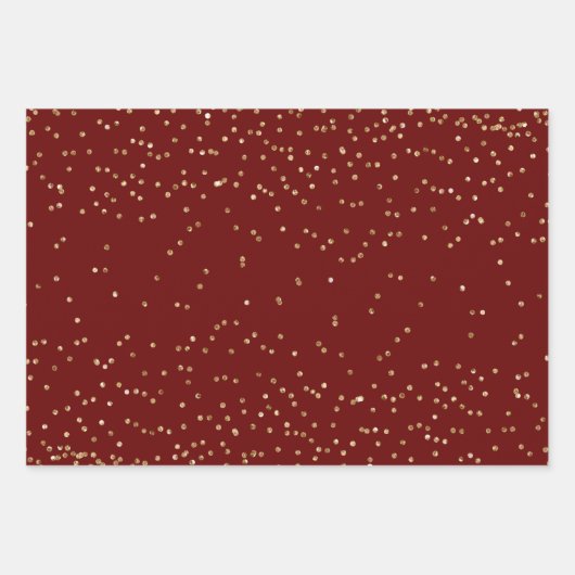 Gouden Glitter Kerst Bomen Wrapping Papier Bladen Inpakpapier Vel (Voorkant)