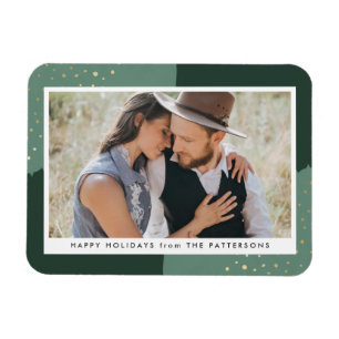 Gouden Glitter   Kerst Foto Magneet