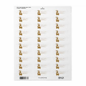 Gouden Glitter Kerst Reindeer Etiket (Full Sheet)