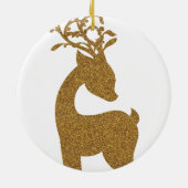 Gouden Glitter Kerst Reindeer Keramisch Ornament (Achterkant)