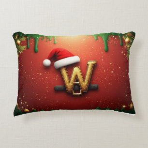 Gouden Glitter Kerst W Voor Winter Namen Accent Kussen